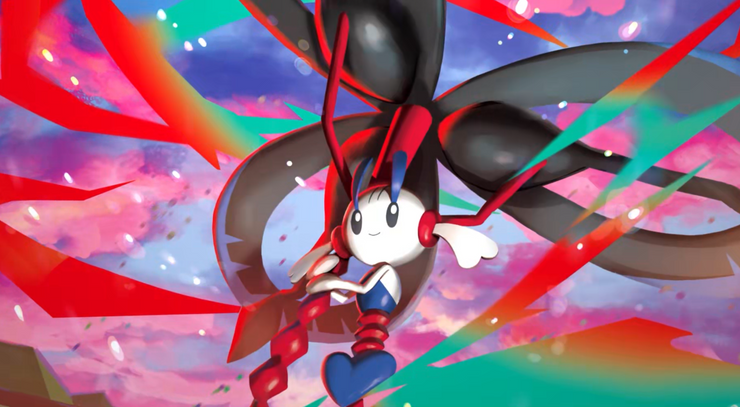 Pokémon Wachsendes Chaos Artwork mit dynamischem Pokémon in bunten Farben