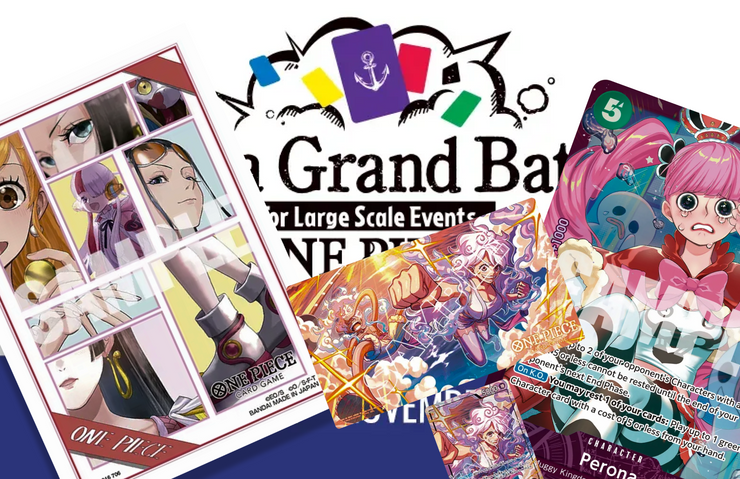 One Piece TCG Zubehör, Luffy Bonney Playmat, Heroines Sleeves und Extra Grand Battles Turniere