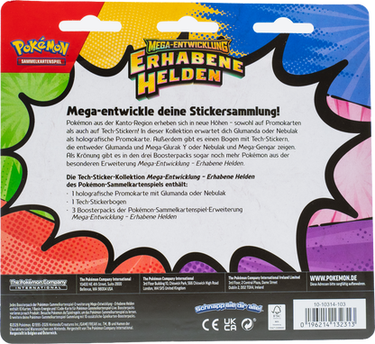 Pokémon Tech-Sticker-Kollektion „Mega-Entwicklung – Erhabene Helden: Glumanda“ (DE)