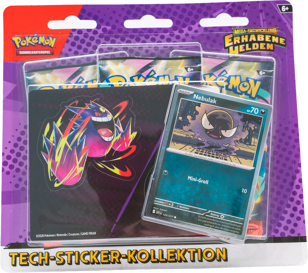 Pokémon Tech-Sticker-Kollektion „Mega-Entwicklung – Erhabene Helden: Nebulak“ (DE)