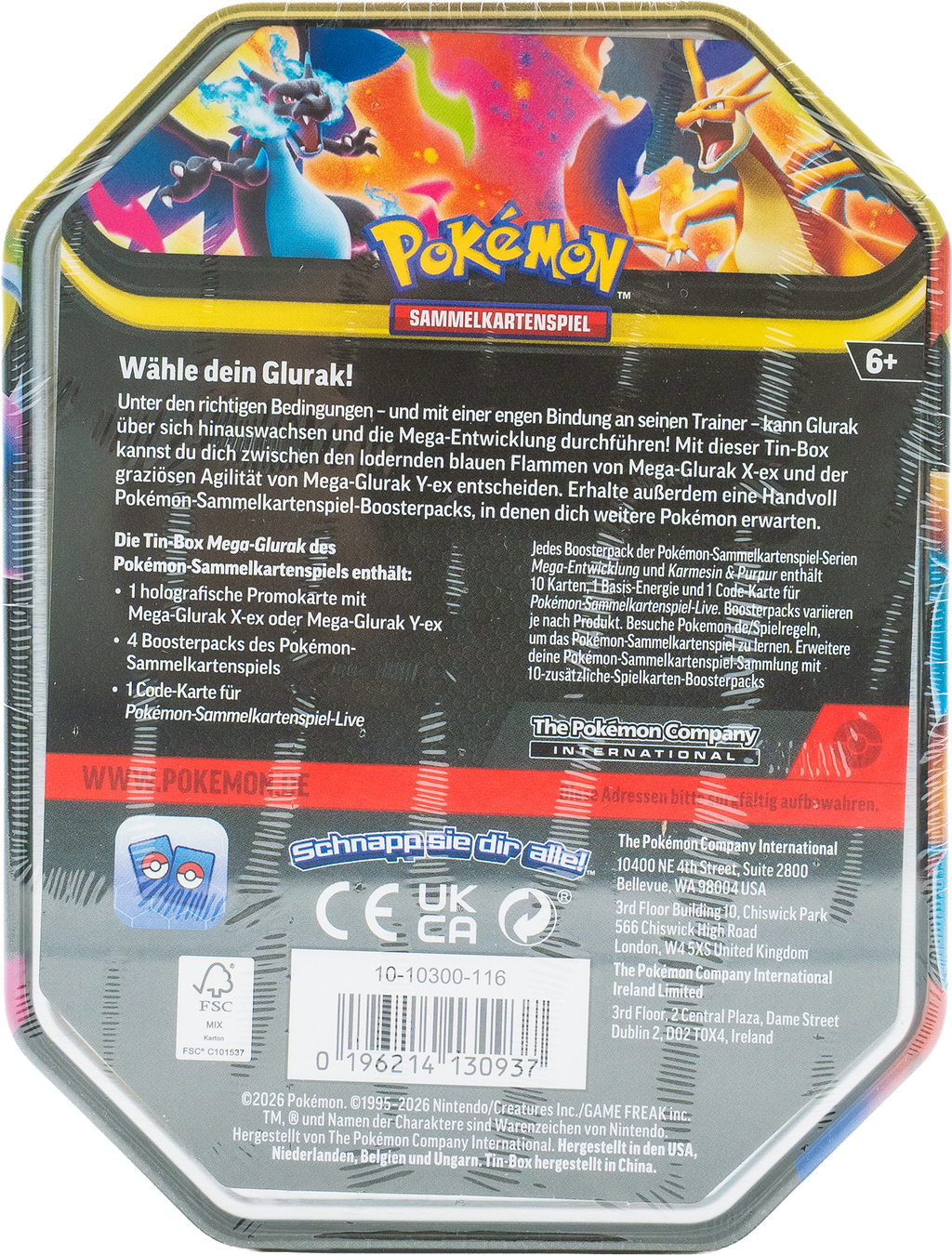 Pokémon Mega #127 Glurak Y ex Tin-Box (DE)