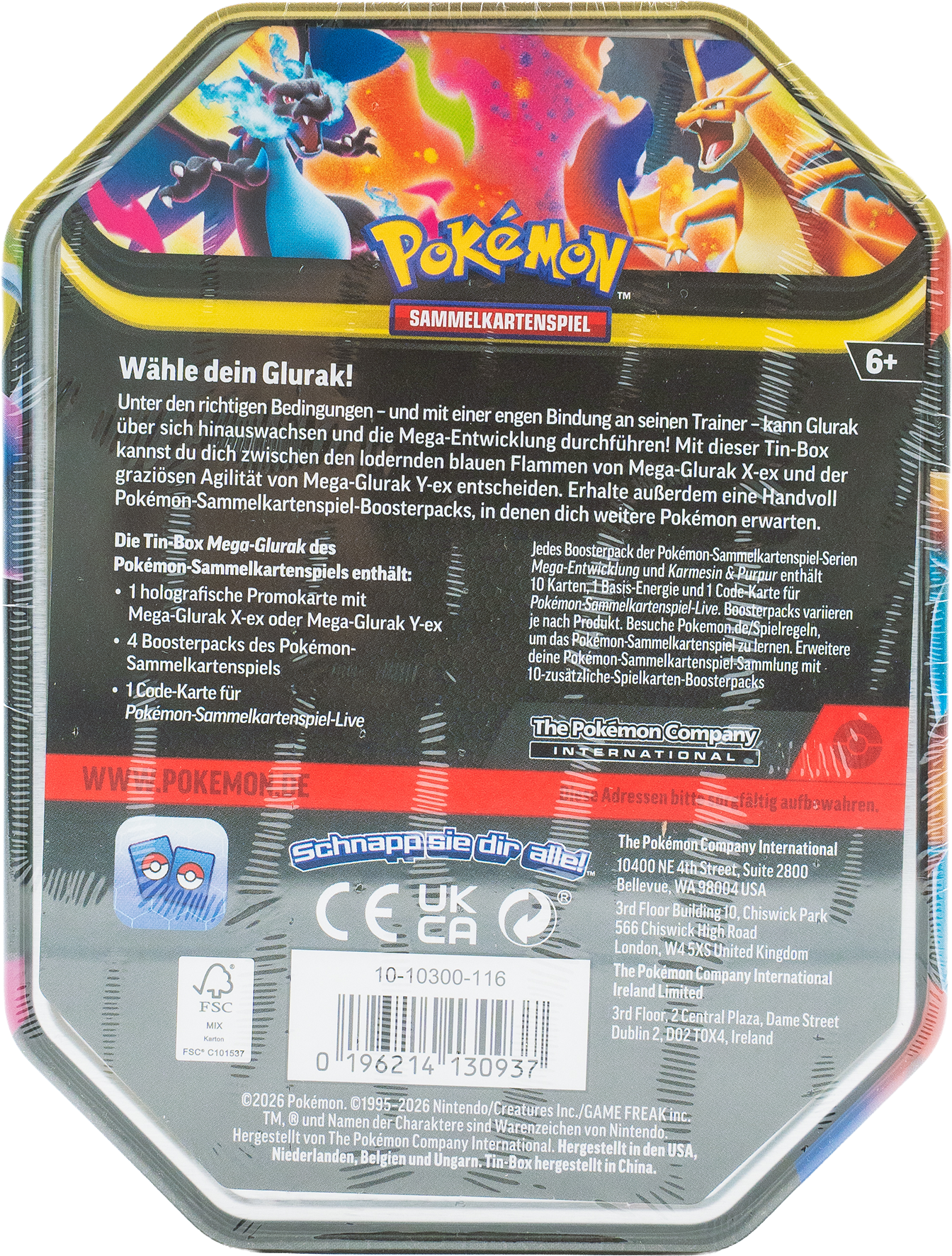 Pokémon Mega #127 Glurak Y ex Tin-Box (DE)