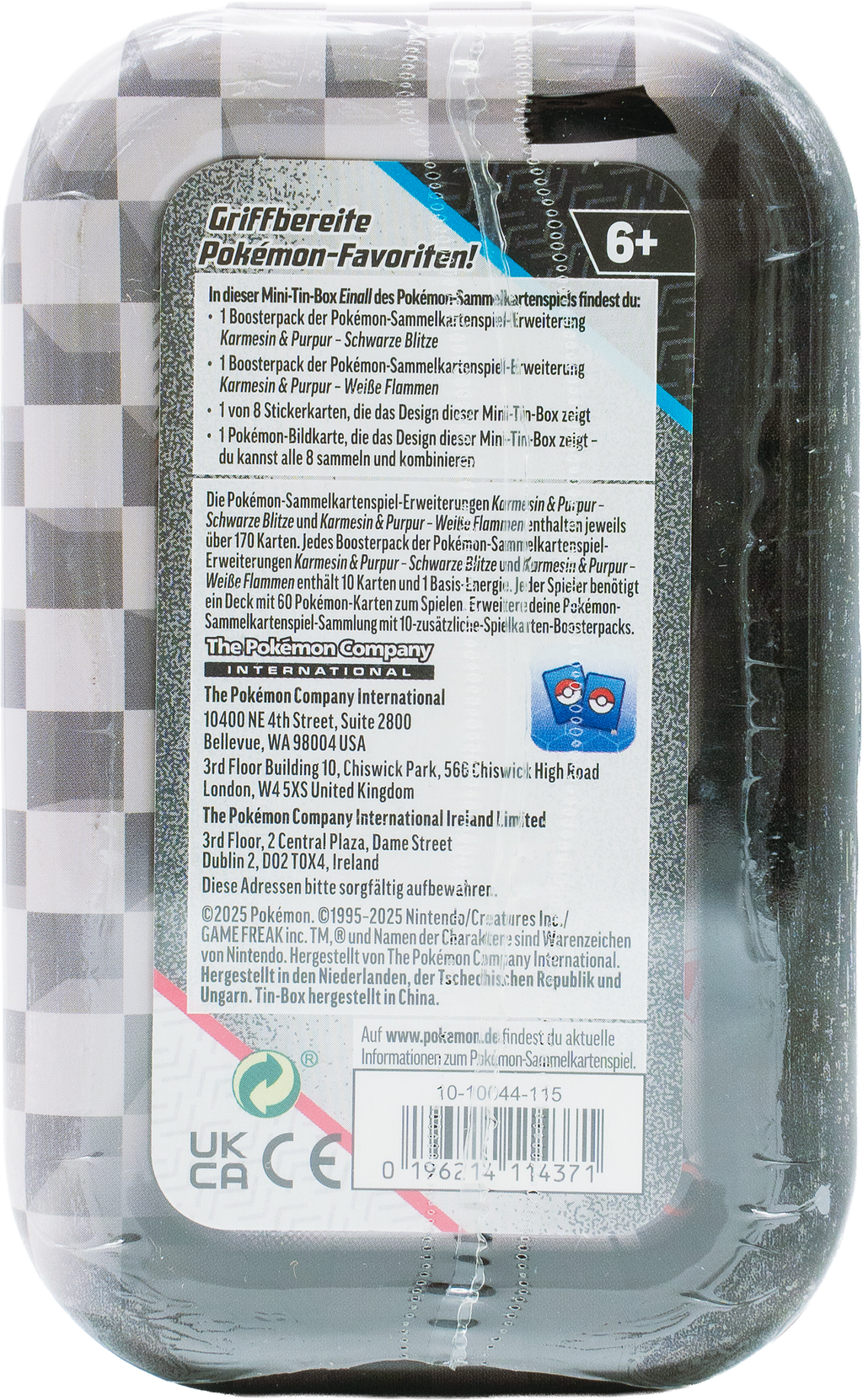 Pokémon Karmesin & Purpur Schwarze Blitze & Weiße Flammen Mini Tin (DE)