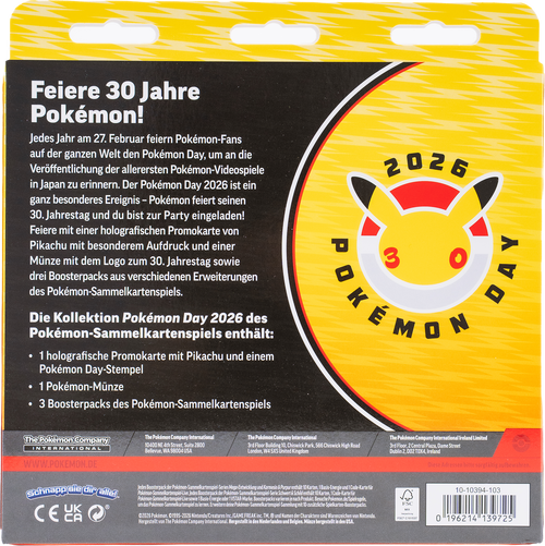 Pokémon Day 2026 Kollektion - 30 Jahre Pokémon "Pikachu" (DE)