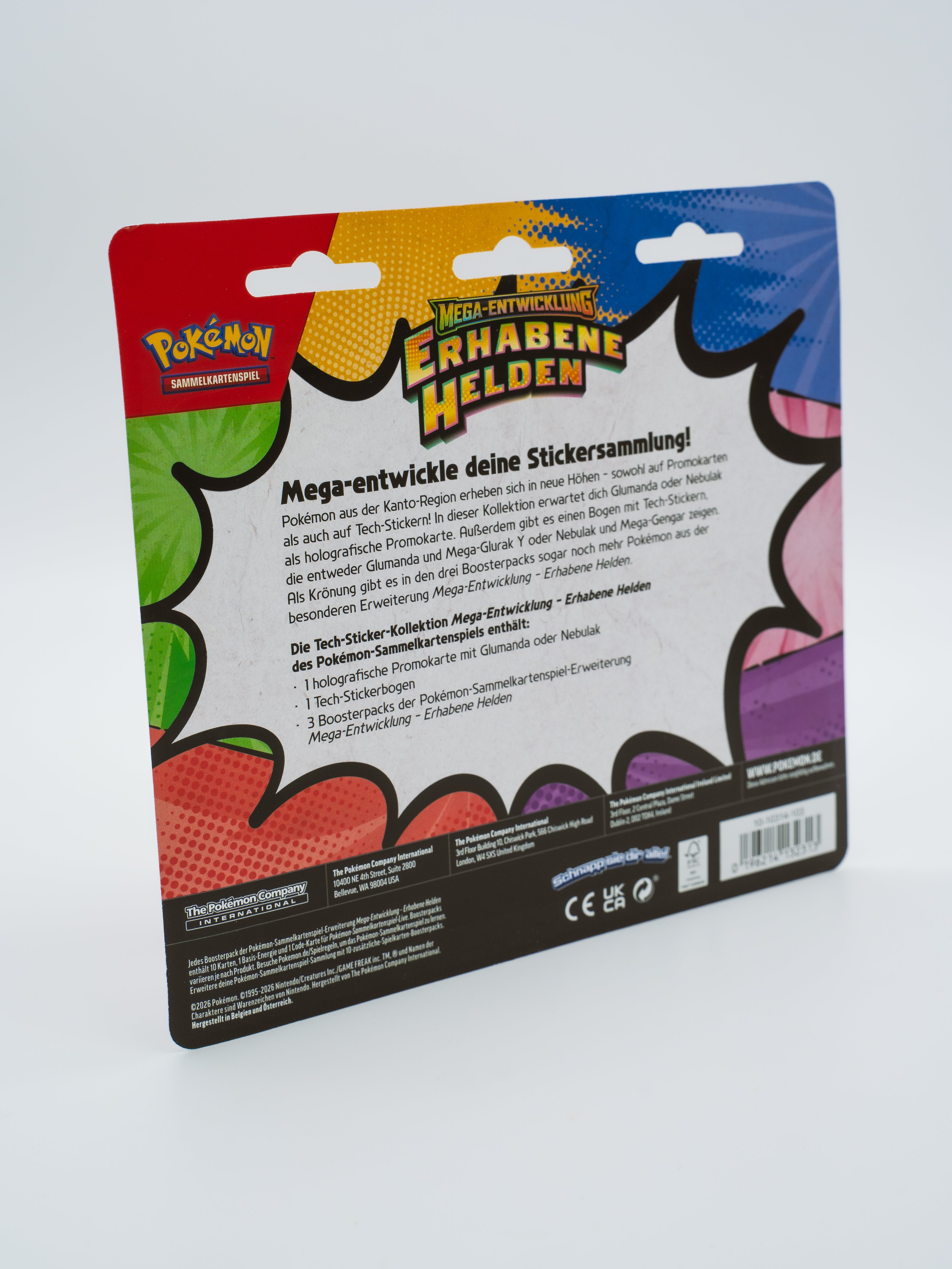 Pokémon Tech-Sticker-Kollektion „Mega-Entwicklung – Erhabene Helden: Glumanda“ (DE)